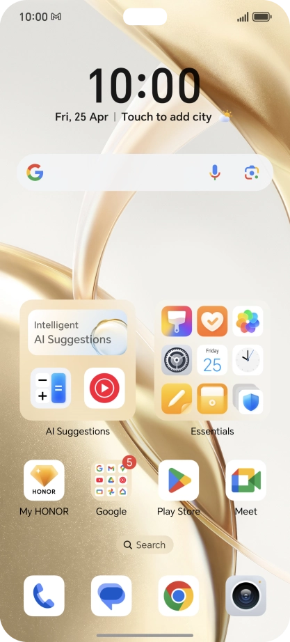 The email message icon shows that you've received a new email message.