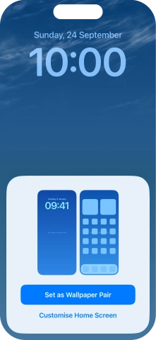 To use the same colour theme on the home screen, press Set as Wallpaper Pair.