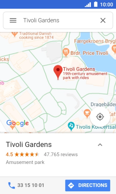 Press the destination at the bottom of the screen.