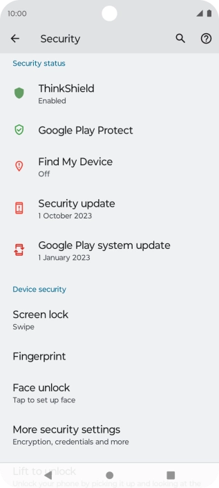Press More security settings.