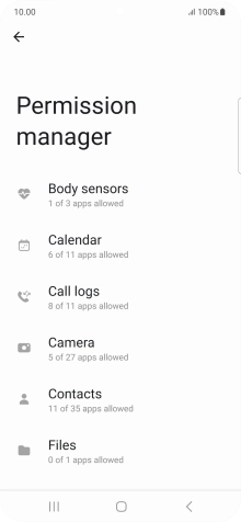 Press the required category.