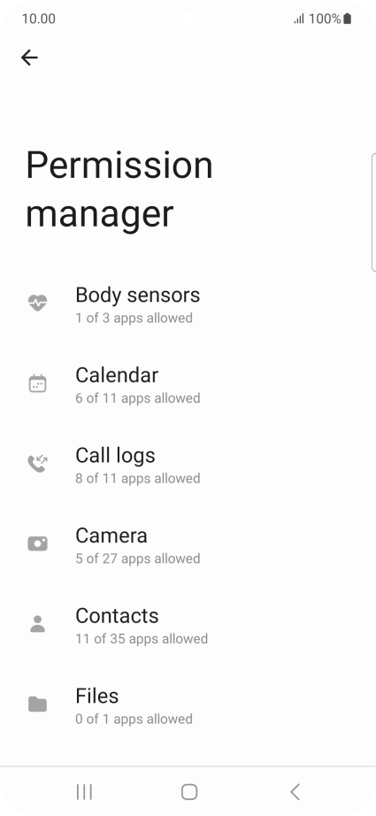 Press the required category.
