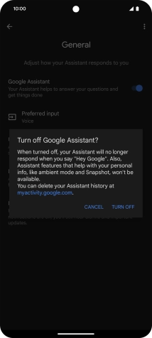 If you turn off the function, press TURN OFF.