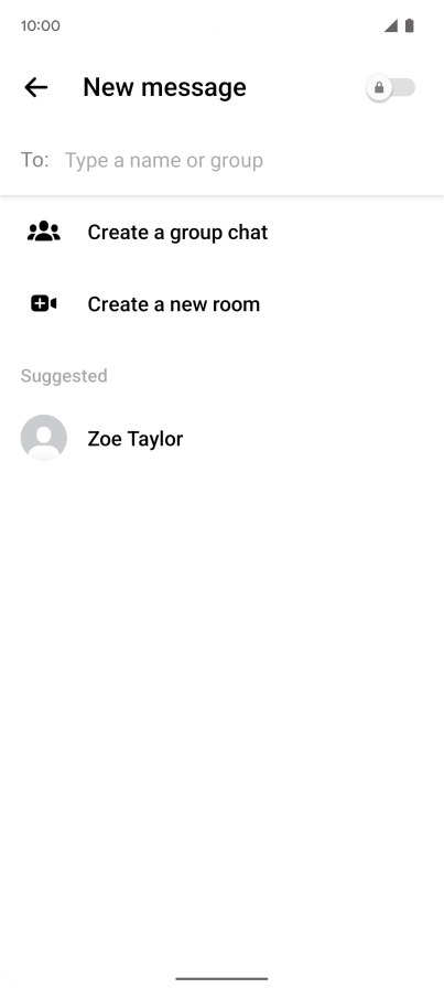 Press the search field.