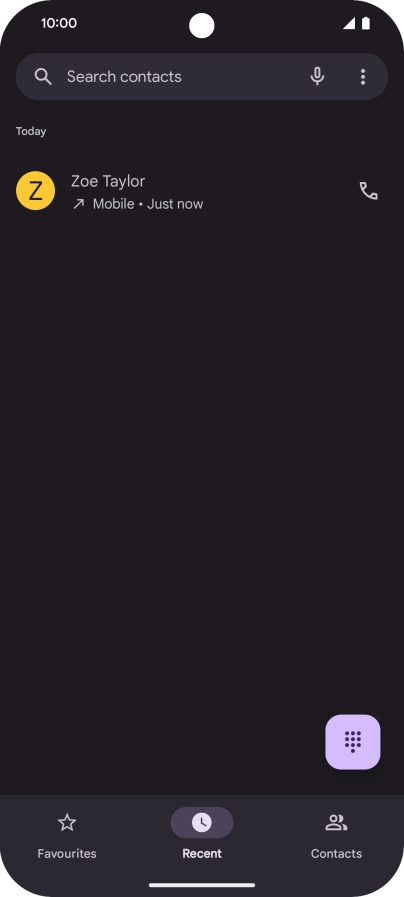 Press and hold the required number.