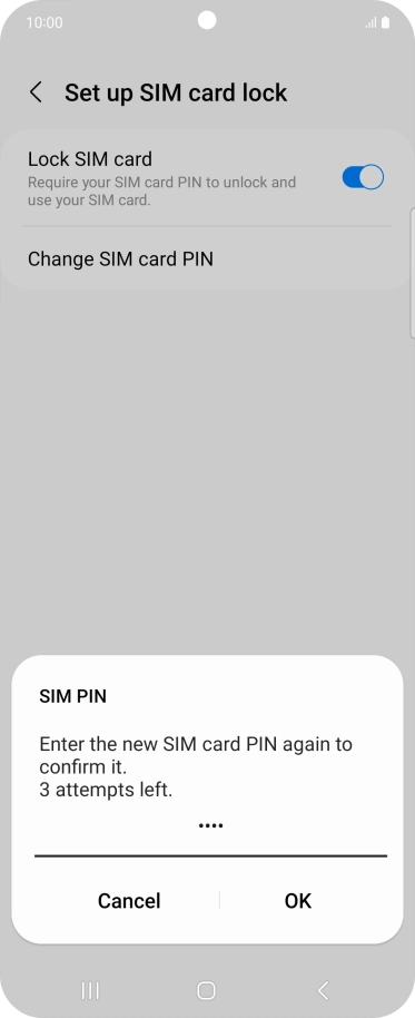 Key in the new PIN again and press OK. Key in the new PIN again and press OK.
