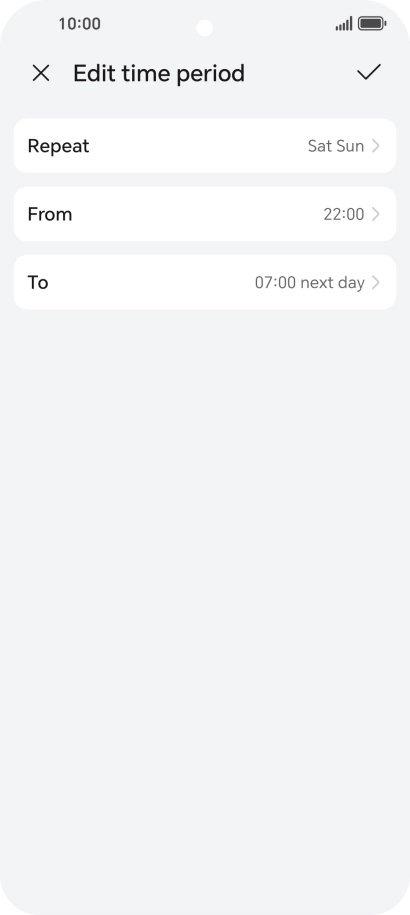 Follow the instructions on the screen to select settings for automatic activation of Do Not Disturb.