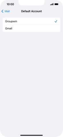 Press the required email account to select the email account as your default account.