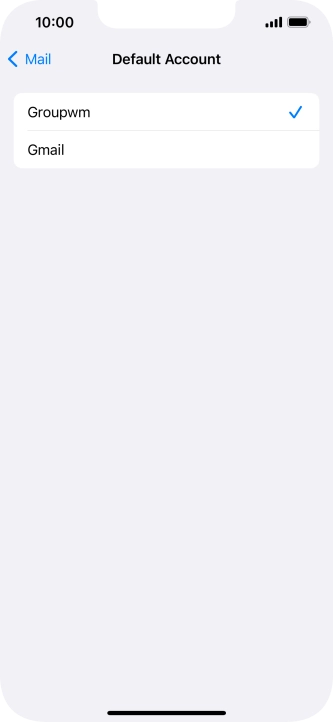 Press the required email account to select the email account as your default account.
