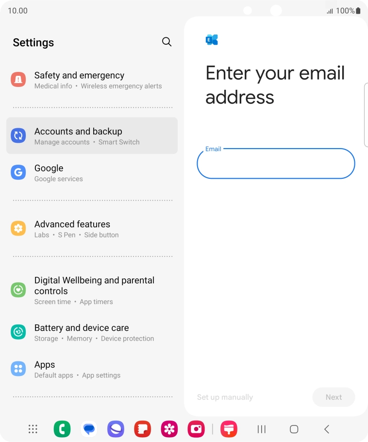 Press the field below 
