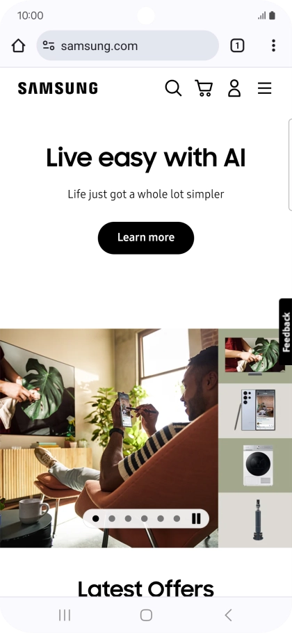 Press the menu icon.