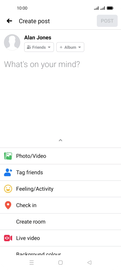 Press the text input field and key in the required text.