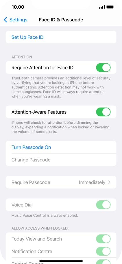Press Set Up Face ID. Press Set Up Face ID.
