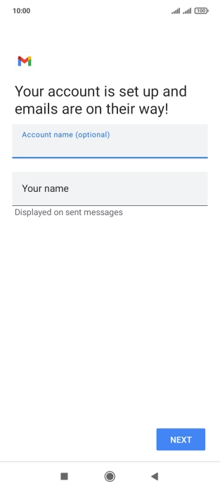 Press Your name and key in the required sender name.