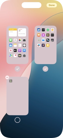 Press the delete icon next to the required home screen page.