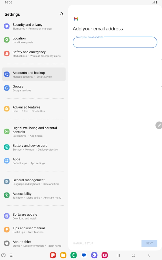 Press the field below 