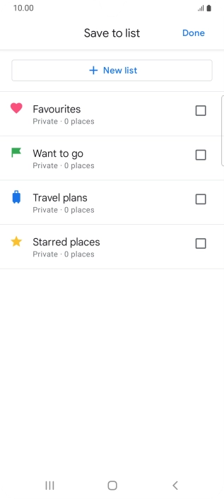Press the required setting.