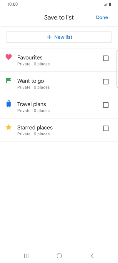 Press the required setting.