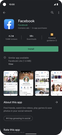 Press Install and follow the instructions on the screen to install the app.