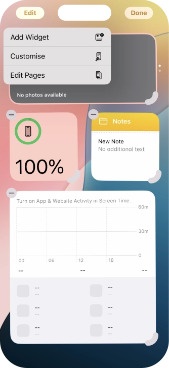 Press Add Widget. Press Add Widget.