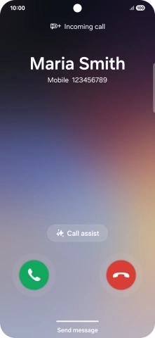 Press and drag the accept call icon right. Press and drag the accept call icon right.