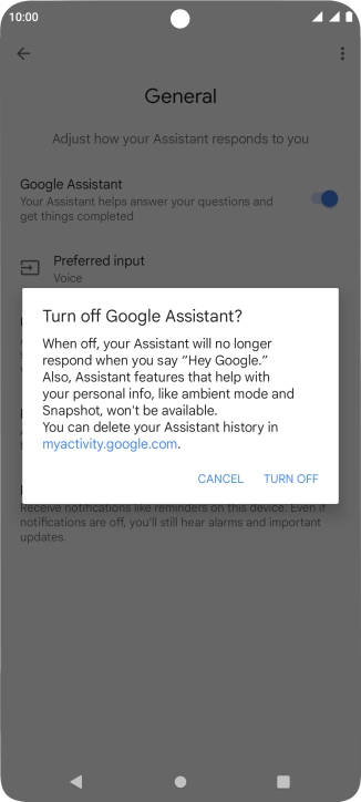 If you turn off the function, press TURN OFF.