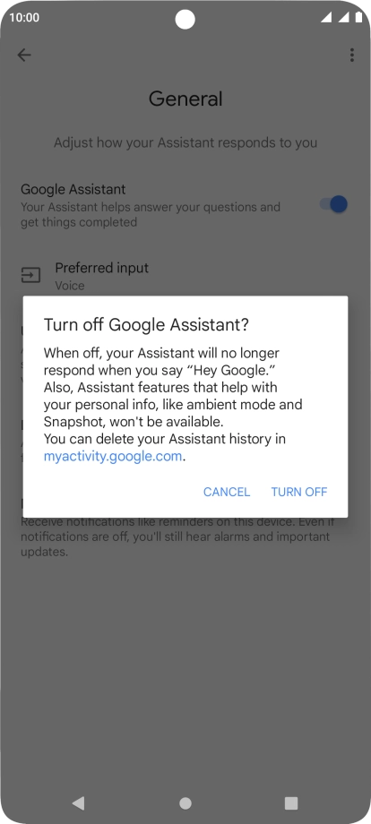 If you turn off the function, press TURN OFF.