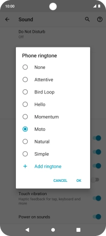 Press Add ringtone and go to the required ring tone.