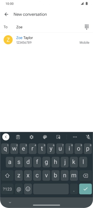 Key in the first letters of the recipient's name and press the required contact. Key in the first letters of the recipient's name and press the required contact.