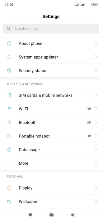 Press Portable hotspot.