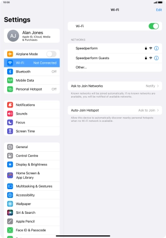 Press the required Wi-Fi network and key in the password for the Wi-Fi network. Press the required Wi-Fi network and key in the password for the Wi-Fi network.