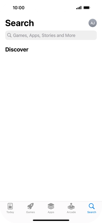 Press the search field and key in the name or subject of the required app.