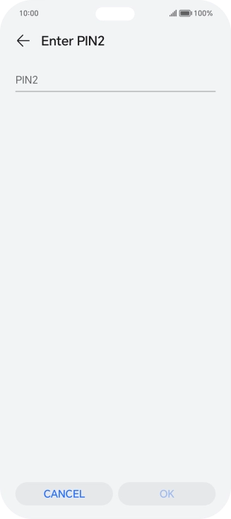 Press PIN2 and key in your PIN2. The default PIN2 is 1111.