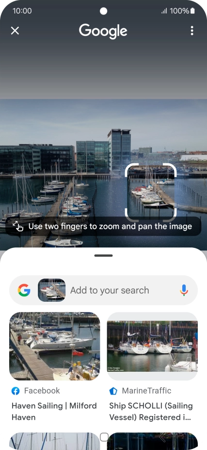 Follow the instructions on the screen to use the search results.
