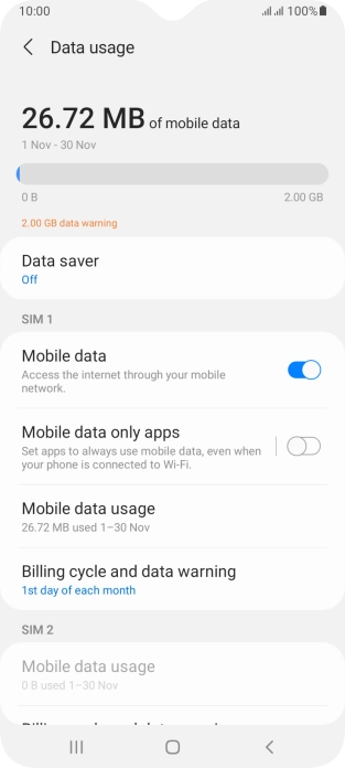 The total data usage is displayed.