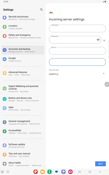 Press the drop down list below 