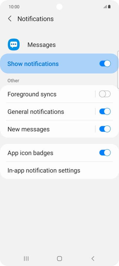 Press the indicator next to 