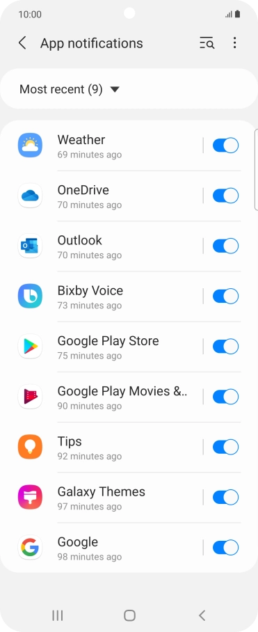Press the drop down list.