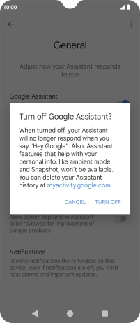 If you turn off the function, press TURN OFF.