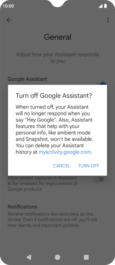 If you turn off the function, press TURN OFF.