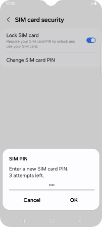 Key in a new four-digit PIN and press OK.