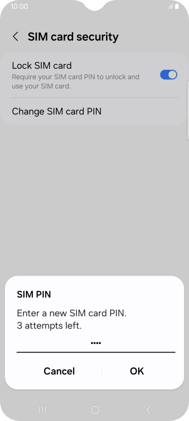 Key in a new four-digit PIN and press OK.