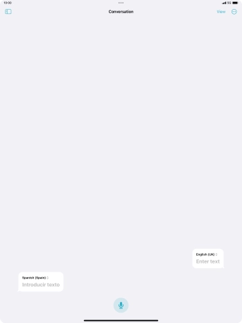Press the microphone icon and say the required word or sentence.