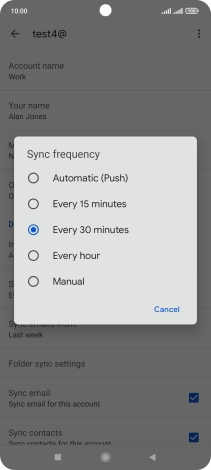 Press the required setting. Press the required setting.