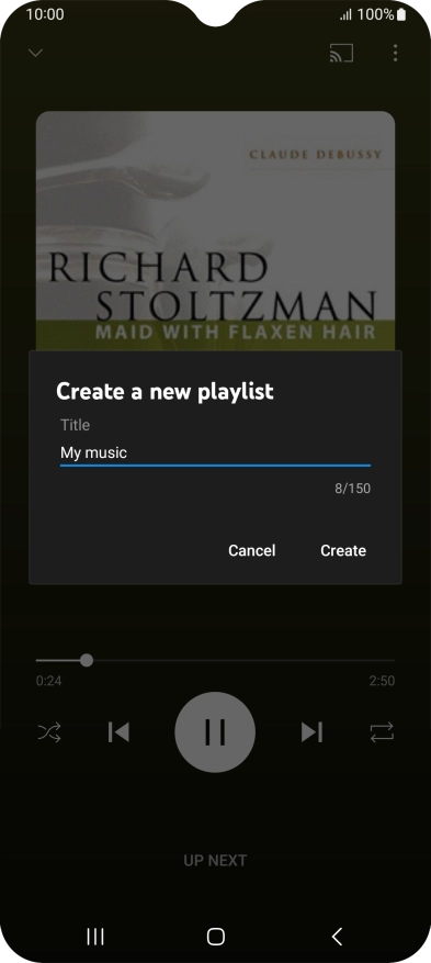 Key in a name for the playlist and press Create.