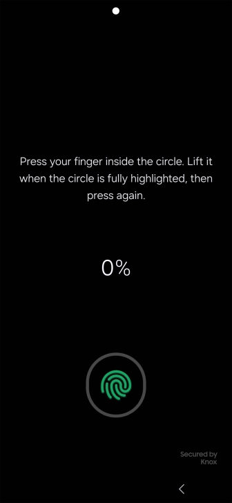 Follow the instructions on the screen to create the phone lock code using your fingerprint.