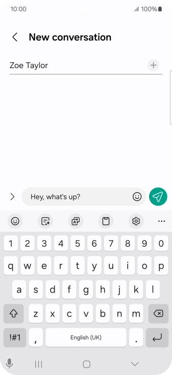 Create a new message and write the required text.