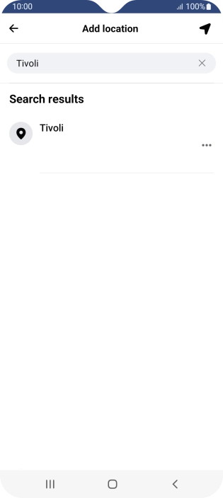 Press the required location.