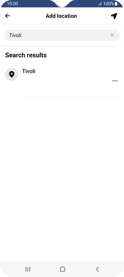 Press the required location.