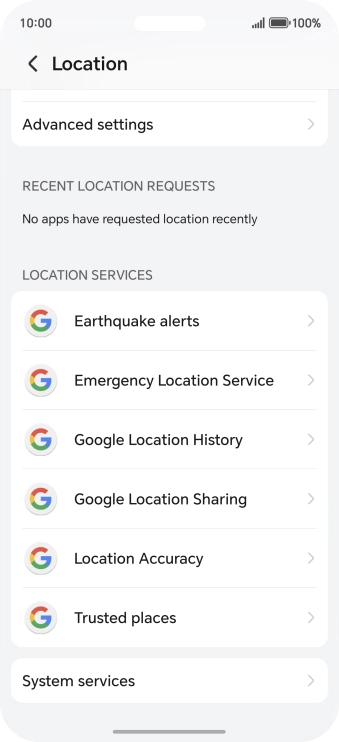 Press Location Accuracy.